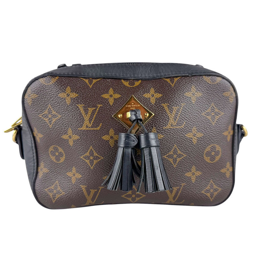 LOUIS VUITTON Authentic Black Monogram Canvas Shoulder Bag